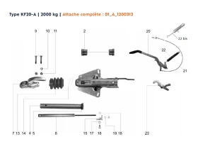 Attache à inertie semelle en V | Type KF20-A - 2000 kg
