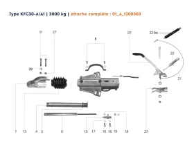 Attache à inertie semelle en V | Type KFG30-A/A1 - 3000 kg