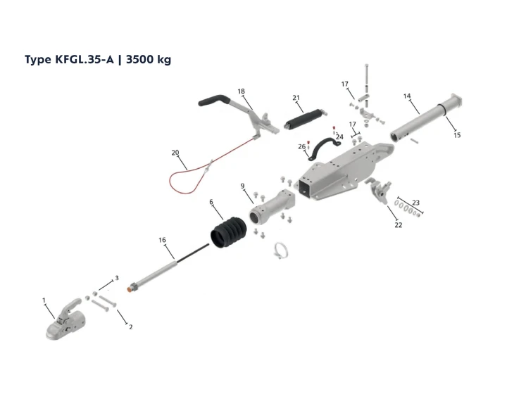 Attache à inertie semelle en V | Type KFGL.35-A - 3500 kg
