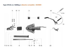 image de Attache à inertie semelle en V | Type KFL14-A - 1400 kg