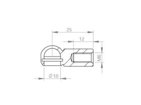 Cage à rotule acier Ø 10 M6 | 92220