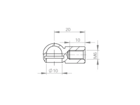 Cage à rotule acier Ø 10 M6 | 92221