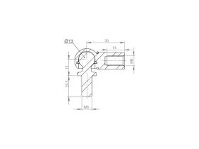 Cage à rotule acier Ø13 avec rotule M8 | 92262