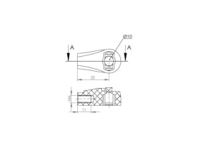 Cage à rotule plastique Ø 10 M6 | 92720