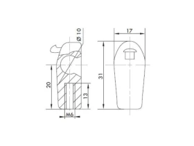 Cage à rotule plastique Ø 10 M6 | 92722