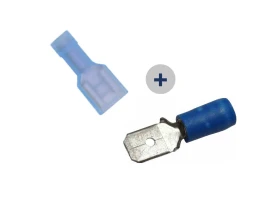 Cosses plates femelles isolées (x10) | Cosses plates mâles (x10)