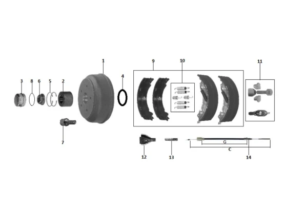 image de Kit moyeu essieu freiné | Type 16-1365 (160x35) | R56 | Rlt cartouche
