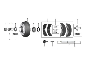 Kit moyeu essieu freiné | Type 16-1365 (160x35) | R56 | Rlt conique