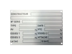 Plaque constructeur