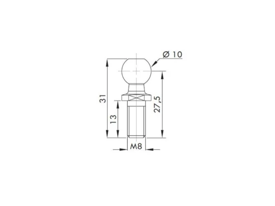 image de Rotule acier Ø 10 filetage M8 | 92990