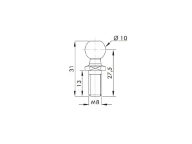 Rotule acier Ø 10 filetage M8 | 92990